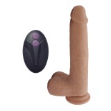 Vibrator Realist 10 Moduri Impingere, 7 Moduri Vibratii, Silicon Lichid, Natural, 23 cm, STD