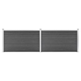 Cumpara ieftin Set de panouri de gard, negru, 353 x 105 cm, WPC