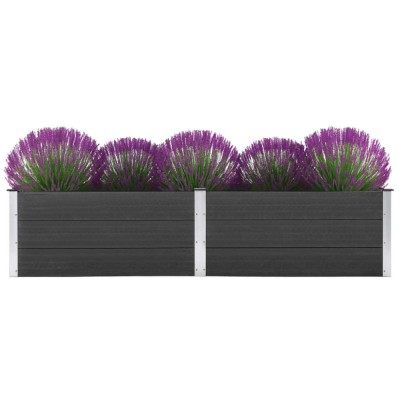 Gossi strat inaltat de gradina, gri, 250 x 100 x 54 cm, wpc foto