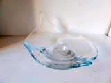 Fructiera sticla transparenta marcata Formano, 29x21cm, forma deosebita, frunza