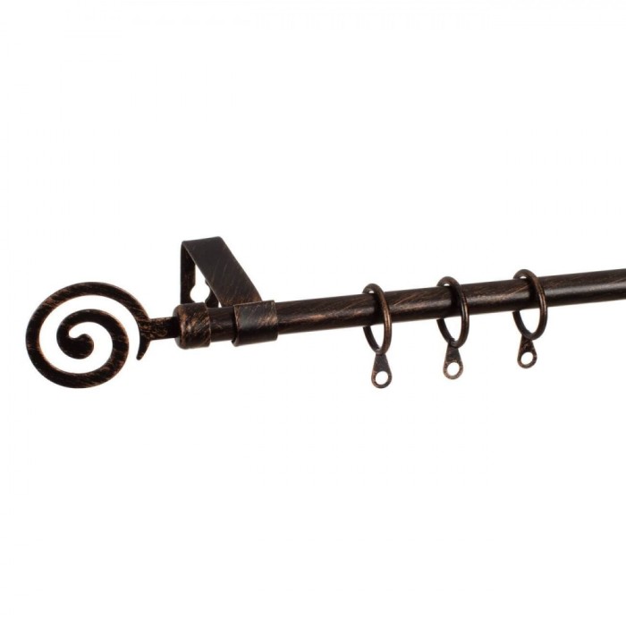 Galerie Perdea Metalică, Spirala, Lungime Reglabilă 60-120 cm, Culoare Bronz