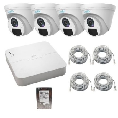 Sistem supraveghere IP, 4 camere Camera IP 2MP, lentila 2.8mm, IR 30m, Microfon, NVR seria Easy, 4 canale 8MP, Hard disk 500GB SafetyGuard Surveillanc foto