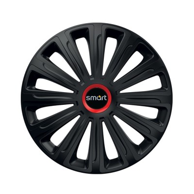 Set 4 capace roti Negre Cu Inel Rosu Trend R16 Compatibil Cu Smart foto