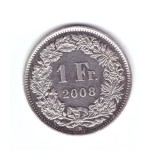 Moneda Elvetia 1 franc 2008, stare foarte buna, curata, Europa, Cupru-Nichel