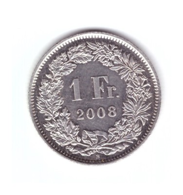 Moneda Elvetia 1 franc 2008, stare foarte buna, curata foto