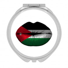 Buze Drapelul Iordanian : Cadou Oglinda compacta : Jordan Expat Country For Her Woman Feminine Women Sexy Flags Ruj foto