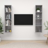 vidaXL Dulapuri TV suspendate, 2 buc, gri beton, lemn prelucrat