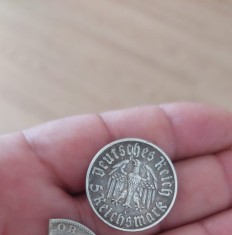 Vand monedă argint 5 Mărci pret 1000 de lei foto