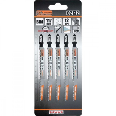 Panza, lama, fierastrau pendular, pentru lemn, BIM, prindere tip T, taiere super precisa, 12 TPI, set 5 buc, 117 mm, Richmann Exclusive foto