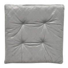 Perna Scaun, Velvet, Model Reliefat, Alb-Gri, 40x40cm, Poliester