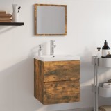 vidaXL Set de mobilier de baie, stejar fumuriu, lemn prelucrat 3152864