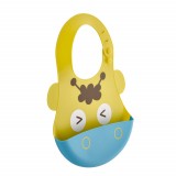 Baveta babyjem din silicon soft baby bib (culoare: galben)