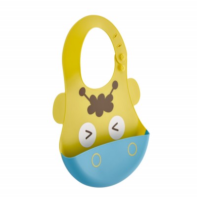 Baveta babyjem din silicon soft baby bib (culoare: galben) foto