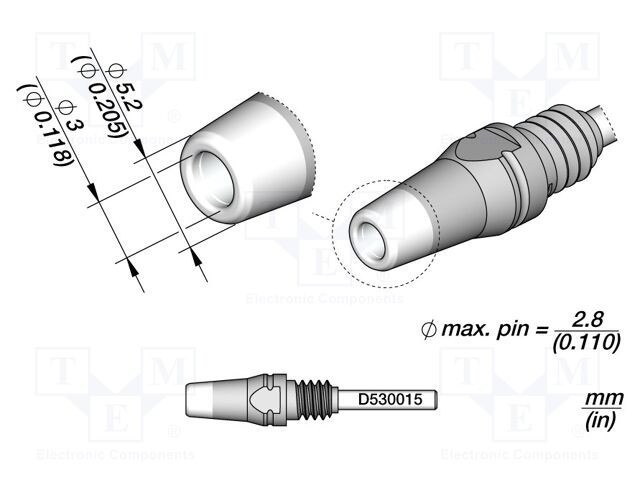 V&acirc;rf ciocan dezlipit 5,2x3mm JBC TOOLS