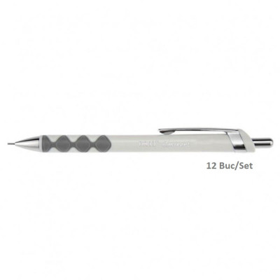 Set de 12 Creioane Mecanice DACO Eminent, Mina de 0.7 mm, Corp din Plastic Alb, Creion Mecanic, Set Creioane Mecanice, Creion Mecanic cu Mina, Creioan foto