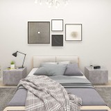 Gossi noptiera, gri beton, 100x35x40 cm, lemn prelucrat