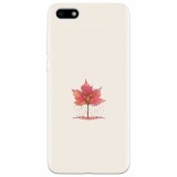 Husa silicon pentru Huawei Y5 Prime 2018, Autumn Tree Leaf Shape Illustration