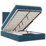 Cumpara ieftin Cadru pat otoman cu saltele Albastru inchis 120x190cm catifea