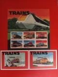 GRENADA, LOCOMOTIVE - BLOC + COLIȚE MNH