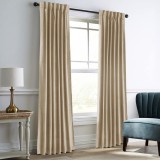 Set draperii din catifea cu rejansa transparenta cu ate pentru galerie, Madison, 250x260 cm, densitate 700 g/ml, Linen Cream, 2 buc