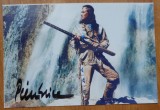 Autograf al actorului francez Pierre Brice cunoscut pentru rolurile din ciclul de filme cu Winnetou si Dacii, de Sergiu Nicolaescu