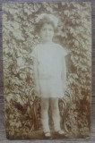 Fetita stand pe scaun// Iasi 1919, foto tip CP, Romania 1900 - 1950, Portrete