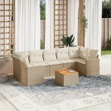 Gossi set canapele de gradina, 8 piese, cu perne, bej, poliratan