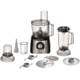 Robot de bucatarie compact MCM3501M, 800 W, 2 viteze + functie moment, blender, bol, rasnita, negru/inox polisat, Bosch
