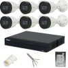 Sistem supraveghere Dahua 6 camere exterior, IP, 2MP, IR 30M, PoE, Bullet, NVR 8 canale, PoE SafetyGuard Surveillance