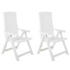 Set 2 Scaune Gradina Rabatabile Gossi, Plastic Alb, Rezistent Intemperii, Pliabile