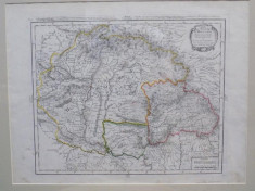 Carte itineraire du Royaume d&amp;#039;Hongrie, Principaute de Transilvanie foto