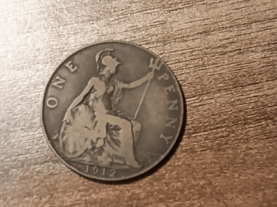 C50 - Moneda foarte veche - Anglia - one penny - 1912 foto