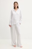 BOSS pijama femei, culoarea alb, 50535766