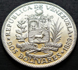Cumpara ieftin Moneda exotica 2 (DOS) BOLIVARES - VENEZUELA, anul 1989 *cod 2340, America Centrala si de Sud