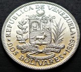 Moneda exotica 2 (DOS) BOLIVARES - VENEZUELA, anul 1989 *cod 2340