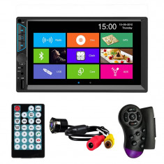 MP5 Player Techstar® 7060, 2DIN, Camera Marsarier, Ecran HD Touch 7", Comenzi Volan, Telecomanda, MirrorLink, Bluetooth 4.2