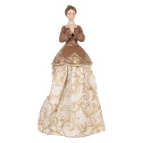 Cumpara ieftin Figurina Femeie polirasina textil bej maro 8x7x23 cm