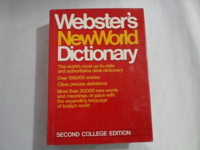 WEBSTER&amp;quot;S NEW WORLD DICTIONARY of the American Language - D. B. GURALNIK editor in Chief foto