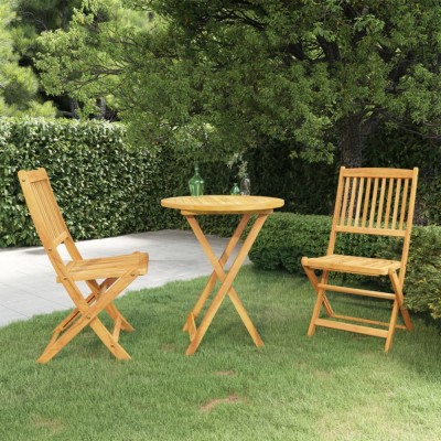 Gossi set mobilier gradina pliabil, 3 piese, lemn masiv acacia foto