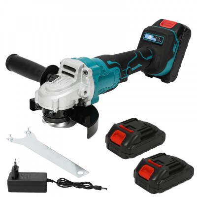 Polizor unghiular 125mm, 0-12000 RPM, design ergonomic, set cu 2 acumulatori foto