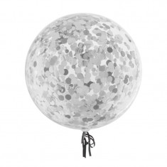 Balon confetti diametru 18 inch, latex transparent foto