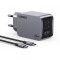 Incarcator Retea Cu Cablu USB-C UGREEN X755 Nexode Pro, 65W, 3A, 1 x USB-A - 2 x USB-C, Gri