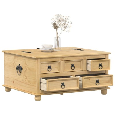 vidaXL Cutie de depozitare &amp;bdquo;Corona&amp;rdquo;, 90x78x45 cm, lemn masiv de pin 4002770 foto