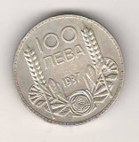 SV * Bulgaria 100 LEVA 1937 * ARGINT * Regele Boris III XF / - AUNC, Europa