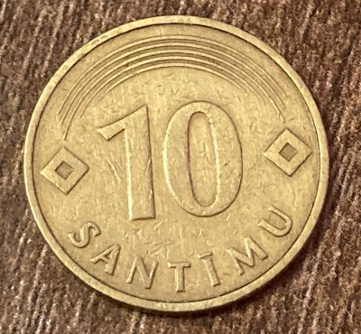 C50 - Moneda foarte veche - Letonia - 10 santimu - 1992 foto
