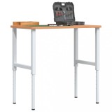 vidaXL Banc lucru 100x60x(71,5-98) cm lemn masiv fag, dreptunghiular