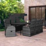 Gossi set mobilier pentru gradina, cu perne, 9 piese, gri