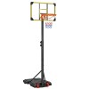 SPORTNOW Cos Baschet Copii 6-14 Ani, Reglabil pe Inaltime, Cu roti, Baza Umpluta, Galben, 71x46 cm