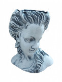 Vaza decorativa, Bust femeie, Vintage Gri, 20 cm, 356306DV