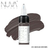 Tus Micropigmentare NUVA Colors 15ml - 310 Medium Brown, Microblading, Eyeliner, Sprancene, Pigment Personalizabil